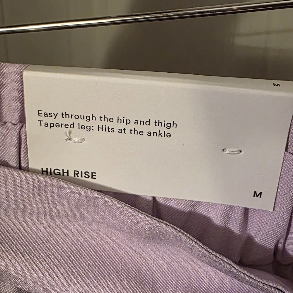 Ann Taylor Lavender High-Waisted Pants with Circle Belt - Picture 3 of 5